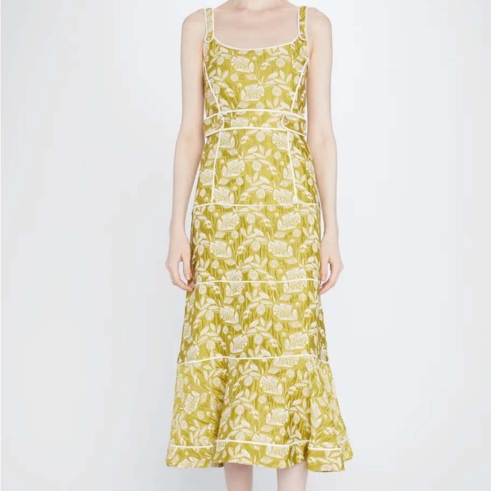 Alexis Bond Tiered Floral Jacquard Midi Dress - medium